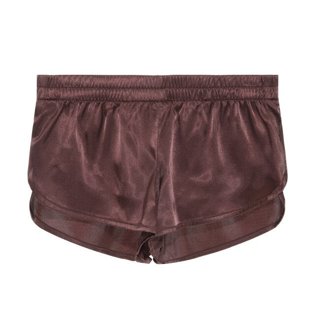 Men Underwear Solid Low Waist Satin Boxer Shorts Men's Underpants Breathable Underwear Comfortable Fit Men Gay Lingerie Panties