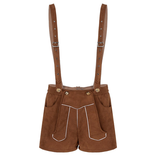 Men's Oktoberfest Costume Bavarian Dress Up Adult Role Play German Festival Beer Party Suspenders Shorts for Halloween Cosplay