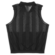 Load image into Gallery viewer, Mens Breathable Sleeveless Jacket Solid Color Stripe Waistcoat Zipper Closure Front Tank Tops See-through Mesh Fashion Vest Top