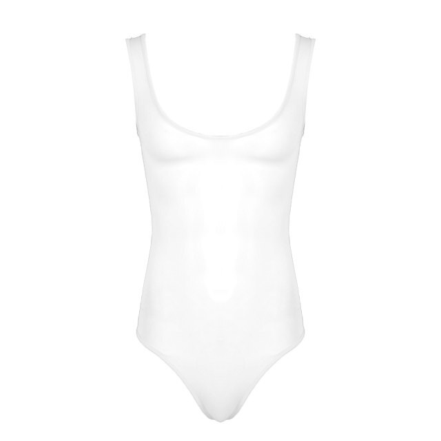 Mens Erotic Bodycon Glossy Scoop Neck Sleeveless Sexy Jumpsuit See-through Skinny Leotard Catsuit For Lingerie Party Honeymoon