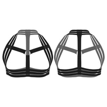 Load image into Gallery viewer, Mens Erotic Vest Tops Tank Body Shoulder Chest Elastic Strap O Ring Front Harness Belt For Role Play Party Club Pole Dancing