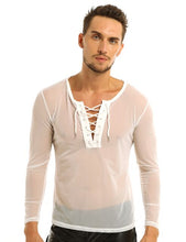 Load image into Gallery viewer, Mens Exotic Transparent Tank Shirt See Through Mesh Long Sleeve Sexy T-Shirt Club Wear Sex Breathable Casual Nightclub Tops Tee