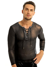 Load image into Gallery viewer, Mens Exotic Transparent Tank Shirt See Through Mesh Long Sleeve Sexy T-Shirt Club Wear Sex Breathable Casual Nightclub Tops Tee