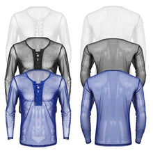 Load image into Gallery viewer, Mens Exotic Transparent Tank Shirt See Through Mesh Long Sleeve Sexy T-Shirt Club Wear Sex Breathable Casual Nightclub Tops Tee