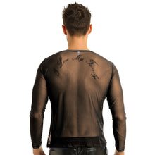 Load image into Gallery viewer, Mens Exotic Transparent Tank Shirt See Through Mesh Long Sleeve Sexy T-Shirt Club Wear Sex Breathable Casual Nightclub Tops Tee