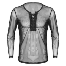 Load image into Gallery viewer, Mens Exotic Transparent Tank Shirt See Through Mesh Long Sleeve Sexy T-Shirt Club Wear Sex Breathable Casual Nightclub Tops Tee