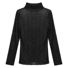Load image into Gallery viewer, Mens Fashion Shiny See-through Sexy T-shirt High Neck Long Sleeve T-shirt Tops Streetwear Party Nightclub Music Concert Clubwear