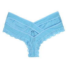 Load image into Gallery viewer, Mens Lace Briefs Sexy Floral Sissy Pouch Panties Thong Lingerie Gay Criss-Cross Underwear Bulge Pouch Underpant Low Rise Brief