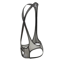 Load image into Gallery viewer, Mens Lingerie Front Bulge Pouch Wrestling Singlet Bodysuit Sheer Mesh Jockstrap Racer Back Crisscross Erotic Sexy Underwear