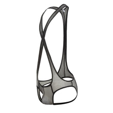 Load image into Gallery viewer, Mens Lingerie Front Bulge Pouch Wrestling Singlet Bodysuit Sheer Mesh Jockstrap Racer Back Crisscross Erotic Sexy Underwear