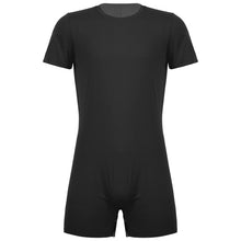 Load image into Gallery viewer, Mens  Male Short Bodysuit Zipper One-pieces Rompers Round Neck Casual Invisible Jumpsuit for Summer Sports Exercise Running