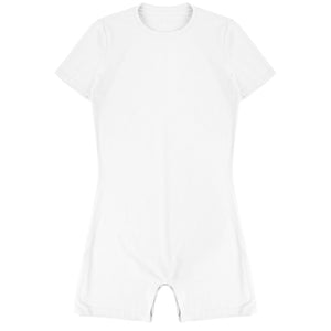 Mens  Male Short Bodysuit Zipper One-pieces Rompers Round Neck Casual Invisible Jumpsuit for Summer Sports Exercise Running