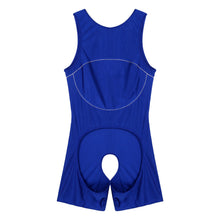 Load image into Gallery viewer, Mens One-piece Leotard Crotchless Open Butt Jumpsuit Nightwear Color Block Patchwork Slim Fit Catsuit U Neck Sleeveless Bodysuit
