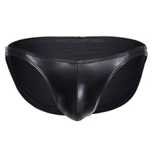 Load image into Gallery viewer, Mens PU Leather Tanga Low Waist Briefs Jockstrap Sexy Brief Imitation Latex U Convex Pouch Package Buttocks Underwear