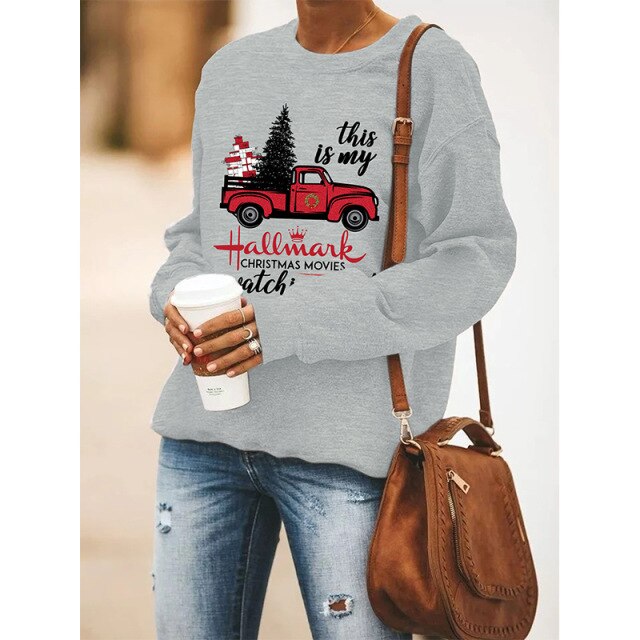 Merry Christmas Autumn Winter Fashion Sweatshirt for Women Christmas Leopard Tree Graphic Long Sleeve Lightweight Shirt Pullover