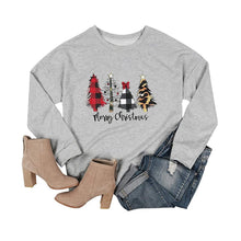 Load image into Gallery viewer, Merry Christmas Autumn Winter Fashion Sweatshirt for Women Christmas Leopard Tree Graphic Long Sleeve Lightweight Shirt Pullover