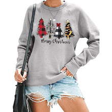 Load image into Gallery viewer, Merry Christmas Autumn Winter Fashion Sweatshirt for Women Christmas Leopard Tree Graphic Long Sleeve Lightweight Shirt Pullover