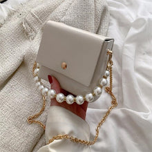 Load image into Gallery viewer, Messenger Bag Womens Bags PU Leather Handbags Chain Shoulder Crossbody Bag Pearl Handle Portable women handbag