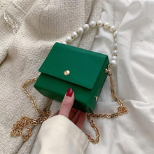 Load image into Gallery viewer, Messenger Bag Womens Bags PU Leather Handbags Chain Shoulder Crossbody Bag Pearl Handle Portable women handbag
