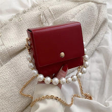 Load image into Gallery viewer, Messenger Bag Womens Bags PU Leather Handbags Chain Shoulder Crossbody Bag Pearl Handle Portable women handbag