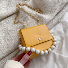 Load image into Gallery viewer, Messenger Bag Womens Bags PU Leather Handbags Chain Shoulder Crossbody Bag Pearl Handle Portable women handbag