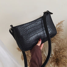 Load image into Gallery viewer, Messenger Handbags Retro Alligator Pattern Women shoulder bags Flap New PU Leather Casual Solid crossbody bags for women Bolsas
