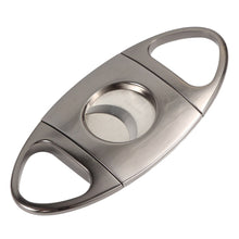 Load image into Gallery viewer, Metal Cigar Cutter Sharp Stainless Steel Ciggar Cutter Double Blade Pocket Cigars Guillotine W/ Gift Box