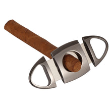 Load image into Gallery viewer, Metal Cigar Cutter Sharp Stainless Steel Ciggar Cutter Double Blade Pocket Cigars Guillotine W/ Gift Box