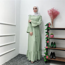 Load image into Gallery viewer, Middle East Islam Dubai Muslim Ladies Beaded Dress With Lace-up British Style Pendulum Type Temperament Dress Fashion Robe