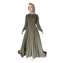 Load image into Gallery viewer, Middle Eastern Muslim Clothes Women&#39;s Wear National Wind Chiffon Hui Nationality Solid Color Robe And Ankle Dress Abaya Dubai