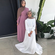 Load image into Gallery viewer, Middle Eastern Muslim Clothes Women&#39;s Wear National Wind Chiffon Hui Nationality Solid Color Robe And Ankle Dress Abaya Dubai