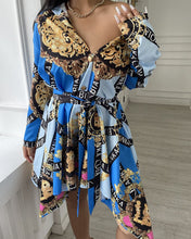 Load image into Gallery viewer, Mini Dress Women 2021 New Button Up Color Printed Shirt Dress