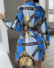 Load image into Gallery viewer, Mini Dress Women 2021 New Button Up Color Printed Shirt Dress