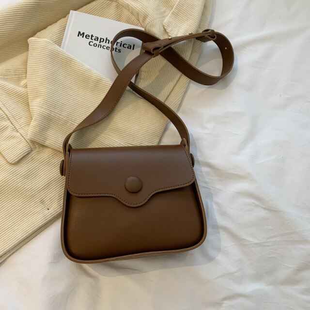 Mini PU Leather Flap Crossbody Bags for Women 2022 Winter Handbag Solid Color Shoulder Bag Ladies Handbags and Purses