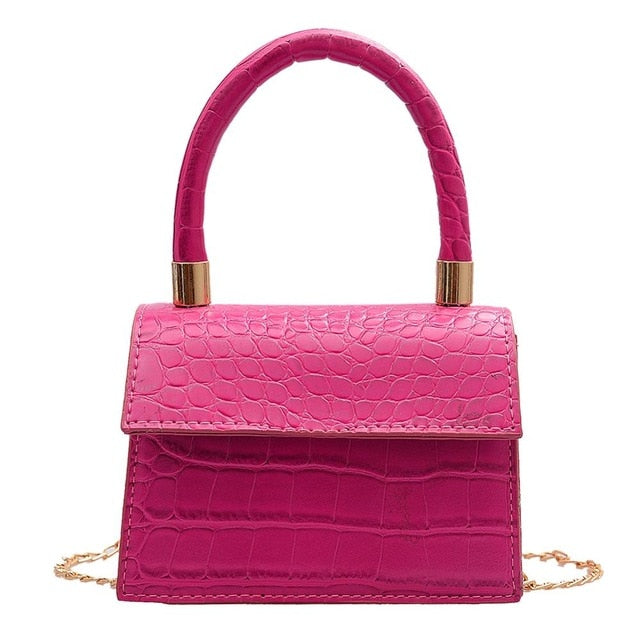 Mini Small Square bag 2021 New Fashion Quality PU Leather Women's Handbag Alligator Leather Chain Shoulder Messenger Bags totes