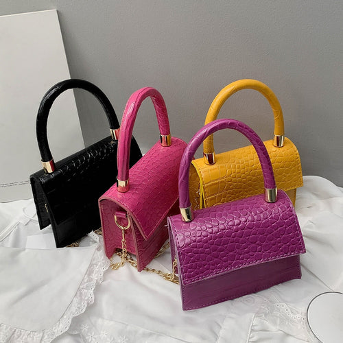 Mini Small Square bag 2021 New Fashion Quality PU Leather Women's Handbag Alligator Leather Chain Shoulder Messenger Bags totes