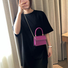 Load image into Gallery viewer, Mini Small Square bag 2021 New Fashion Quality PU Leather Women&#39;s Handbag Alligator Leather Chain Shoulder Messenger Bags totes