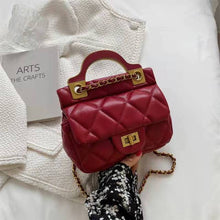 Load image into Gallery viewer, Mini bolsa de couro pu de marca, bolsa crossbody de luxo feminina designer e bolsa de ombro mensageiro de viage