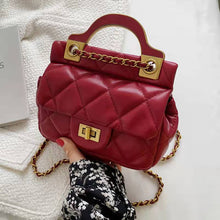 Load image into Gallery viewer, Mini bolsa de couro pu de marca, bolsa crossbody de luxo feminina designer e bolsa de ombro mensageiro de viage