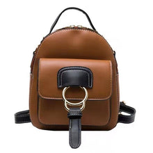Load image into Gallery viewer, Mochila pequena feminina de couro artificial, nova bolsa de ombro da moda em couro ecológico, versão coreana, mochila universitá
