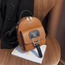 Load image into Gallery viewer, Mochila pequena feminina de couro artificial, nova bolsa de ombro da moda em couro ecológico, versão coreana, mochila universitá