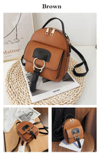 Load image into Gallery viewer, Mochila pequena feminina de couro artificial, nova bolsa de ombro da moda em couro ecológico, versão coreana, mochila universitá