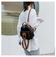 Load image into Gallery viewer, Mochila pequena feminina de couro artificial, nova bolsa de ombro da moda em couro ecológico, versão coreana, mochila universitá