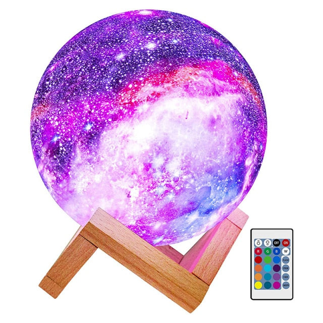 Moon Lamp Kids Night Light Galaxy Lamp 16 Colors LED 3D Star Moon Light Change Touch And Remote Control Galaxy Light For Gifts