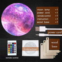 Load image into Gallery viewer, Moon Lamp Kids Night Light Galaxy Lamp 16 Colors LED 3D Star Moon Light Change Touch And Remote Control Galaxy Light For Gifts