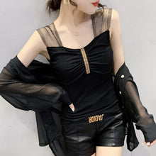 Load image into Gallery viewer, NEW 2021 Summer Sleeveless Mesh Tops Shirt Fashion Casual Leopard hot diamond Women&#39;s T-Shirt