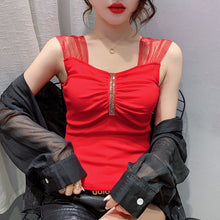 Load image into Gallery viewer, NEW 2021 Summer Sleeveless Mesh Tops Shirt Fashion Casual Leopard hot diamond Women&#39;s T-Shirt