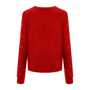 NEW Cute Penguin Pattern Sweaters For Women Fashion  Christmas Sweater Fringed Ball Furry Sweater Sueters De Mujer Moda