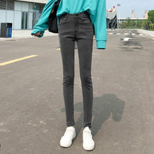 Load image into Gallery viewer, NEW Women Stretch High Waist Classic Retro  Jeans Lady Plus Size 38 40 Skinny Pants Push Up Leggings Mom Jeans Pencil Trousers