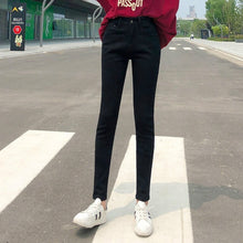 Load image into Gallery viewer, NEW Women Stretch High Waist Classic Retro  Jeans Lady Plus Size 38 40 Skinny Pants Push Up Leggings Mom Jeans Pencil Trousers